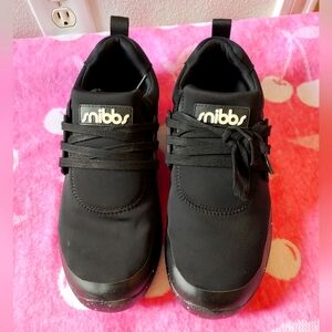 Snibbs spacecloud mens 10.5 black comfort lace up low top non slip sneakers